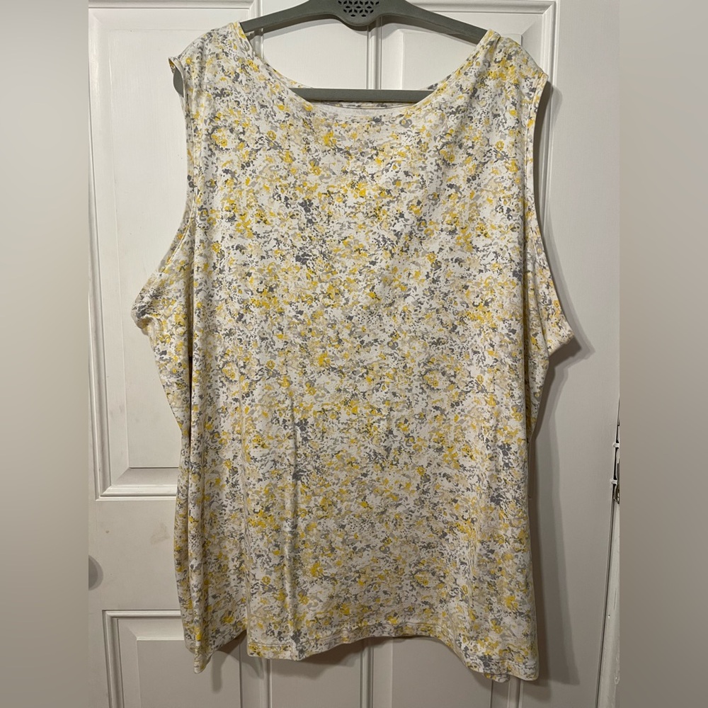 Croft & Barrow Floral Sleeveless Women's Top 100% Cotton Size 4X